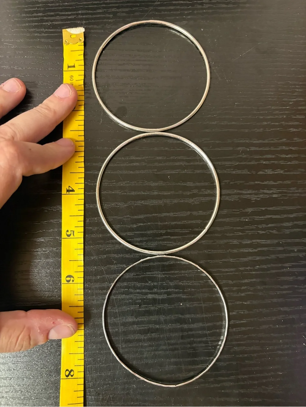 Set of 3 Silver Tone Bangle Bracelets Textured & Smooth Stackable Jewelry